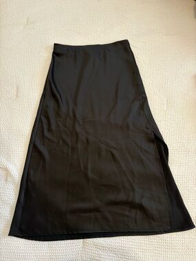 a new day Black Maxi Skirt with Side Slit, size XS